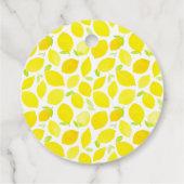 Gele Waterverf Lemon Pattern Dank u Bedankjes Labels (Achterkant)