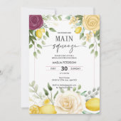 Gele Waterverf Lemon Vrijgezellenfeest Main Squeez Kaart (Voorkant)