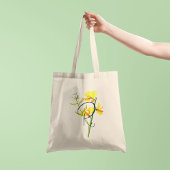 Gele waterverf met je initiaal 1 kant tote bag