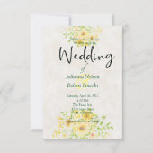 Gele waterverf met uitnodiging voor het huwelijk (Voorkant)