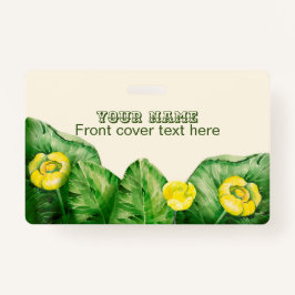 gele waterverf met waterlelie badge