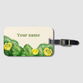gele waterverf met waterlelie bagagelabel (Voorkant (horizontaal))