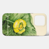 gele waterverf met waterlelie Case-Mate iPhone case (Achterkant (horizontaal))