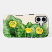 gele waterverf met waterlelie iPhone 16 hoesje (Achterkant horizontaal)
