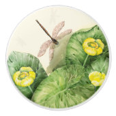 gele waterverf met waterlelie keramische knop (Voorkant)