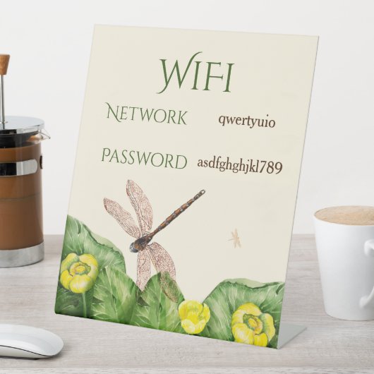 gele waterverf met waterlelie reclamebord met voetstuk (Insitu)