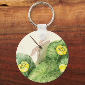 gele waterverf met waterlelie sleutelhanger (Voorkant)