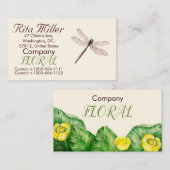 gele waterverf met waterlelie visitekaartje (Voorkant / Achterkant)