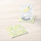 Gele Waterverf Mimosa Bloemen Patroon Kartonnen Onderzetters (Insitu)