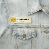 Gele Waterverf Modern Restaurant Medewerker Naamplaatje (In situ)