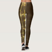 Gele Waterverf over bruin Leggings (Achterkant)