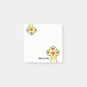 Gele Waterverf Paw Print Hartvormige Pads Post-it® Notes