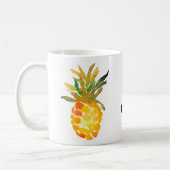 Gele Waterverf Pineappel Monogram Koffiemok (Links)