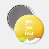 Gele waterverf positief ja u kunt bericht magneet (Voorkant / Achterkant)