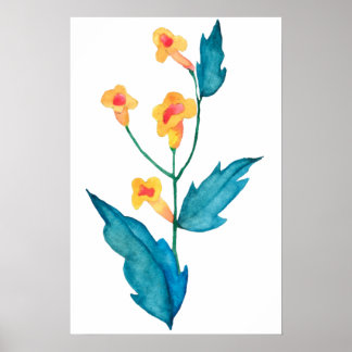 Gele waterverf poster