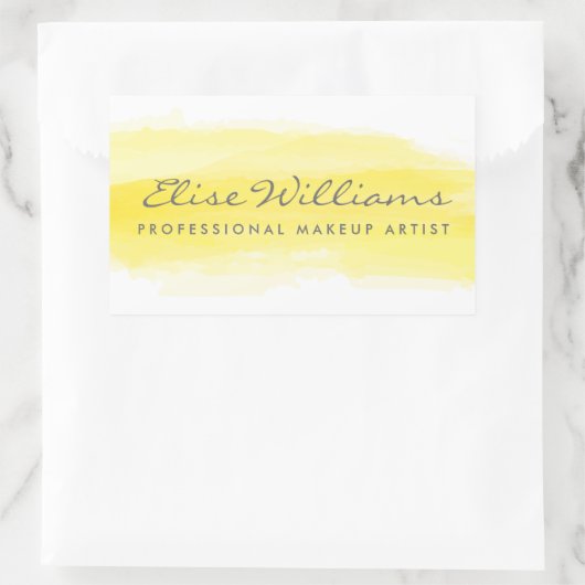 Gele Waterverf Rechthoekige Sticker (Tas)