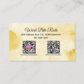 Gele Waterverf Restaurant Qr Code Menu en Kortingskaartje (Achterkant)