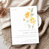 Gele Waterverf Roos blauw na ochtend Kaart