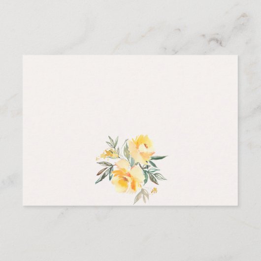 Gele Waterverf Roos Vloeiende weddenschappen Informatiekaartje (Achterkant)