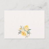 Gele Waterverf Roos Vloerbruiloft QR-code RSVP Informatiekaartje (Achterkant)