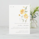 Gele Waterverf Roos Vloerbundelkoeschol Kaart (Staand voorkant)