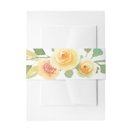 Gele Waterverf Rozen bruiloft Uitnodigingen Wikkel