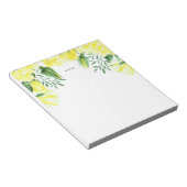 Gele Waterverf Rozen en Greenery Garland Notitieblok (Schuin)