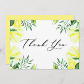 Gele Waterverf Rozen en pony's Bedankkaart (Voorkant / Achterkant)