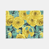 Gele waterverf rozen met bladeren en knoppen fleece deken (Voorkant (Horizontaal))