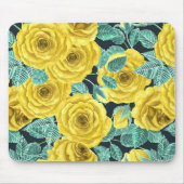 Gele waterverf rozen met bladeren en knoppen muismat (Voorkant)