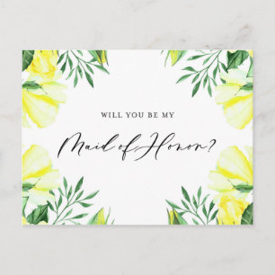 Gele Waterverf Rozen zijn mijn dienstmeisje van Ka Uitnodiging Briefkaart