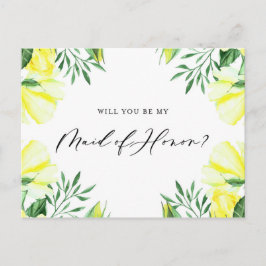 Gele Waterverf Rozen zijn mijn dienstmeisje van Ka Uitnodiging Briefkaart