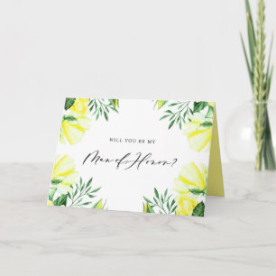 Gele Waterverf Rozen zijn mijn Man van eer Kaart