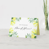 Gele Waterverf Rozen zijn mijn Man van eer Kaart (Voorkant)