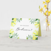 Gele Waterverf Rozen zullen je zijn mijn Bridesmai Kaart (Gele Bloem)