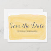 Gele Waterverf sparen het Briefkaart van de Datum (Voorkant / Achterkant)