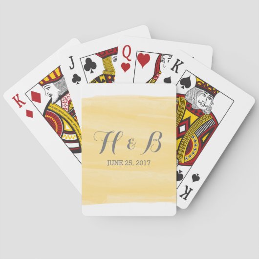 Gele Waterverf spelkaarten Pokerkaarten (Achterkant)