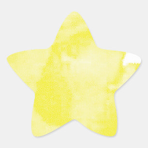 Gele Waterverf Star Sticker