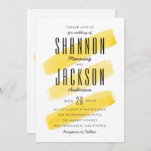 Gele Waterverf Stripes Weddenschap Kaart (Voorkant / Achterkant)