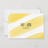 Gele Waterverf Stripes Wedding RSVP-kaart RSVP Kaartje (Achterkant)