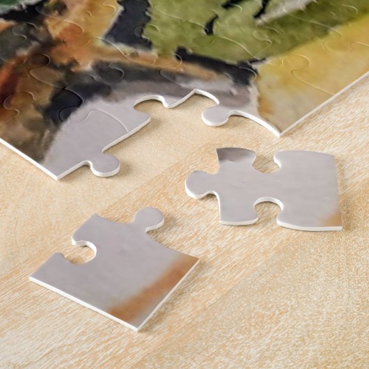 Gele waterverf trumpels met bruine takken legpuzzel