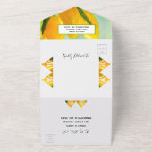 Gele Waterverf tulpen allemaal in één bruiloft All In One Uitnodiging (Buitenkant)