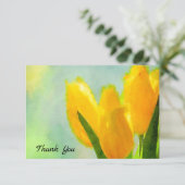 Gele Waterverf Tulpen Flat Hartelijk dank Bedankkaart (Staand voorkant)