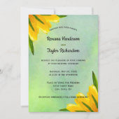 Gele Waterverf Tulps green backdrop Weddenschap Kaart (Voorkant)