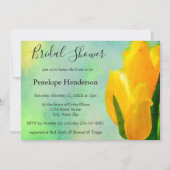 Gele Waterverf Tulps Vrijgezellenfeest Kaart (Voorkant)