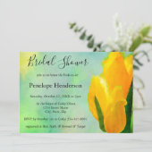 Gele Waterverf Tulps Vrijgezellenfeest Kaart (Staand voorkant)