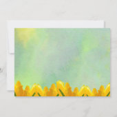 Gele Waterverf Tulps Vrijgezellenfeest Kaart (Achterkant)