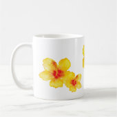 Gele waterverf van de hibiscus hawaiian florale bl koffiemok (Links)