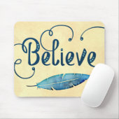 Gele Waterverf van typografie Muismat (Met muis)