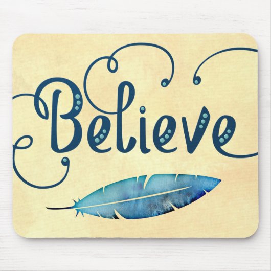 Gele Waterverf van typografie Muismat (Voorkant)